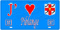 Plaque métal décorative, J'❤️ Piblange, Moselle, fond mur bleu 57