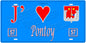 Plaque métal décorative, J'❤️Pontoy, Moselle, fond mur bleu 57