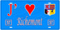 Plaque métal décorative, J'❤️ Richemont, Moselle, fond mur bleu 57