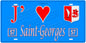 Plaque métal décorative, J'❤️Saint-Georges, Moselle, fond mur bleu 57