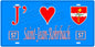 Plaque métal décorative, J'❤️Saint-Jean-Rohrbach, Moselle, fond mur bleu 57