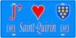 Plaque métal décorative, J'❤️Saint-Quirin, Moselle, fond mur bleu 57
