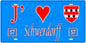 Plaque métal décorative, J'❤️ Schwerdorff, Moselle, fond mur bleu 57