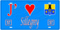 Plaque métal décorative, J'❤️ Sillegny, Moselle, fond mur bleu 57