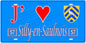 Plaque métal décorative, J'❤️ Silly-en-Saulnois, Moselle, fond mur bleu 57