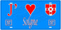 Plaque métal décorative, J'❤️ Solgne, Moselle, fond mur bleu 57