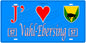 Plaque métal décorative, J'❤️Vahl-Ebersing, Moselle, fond mur bleu 57