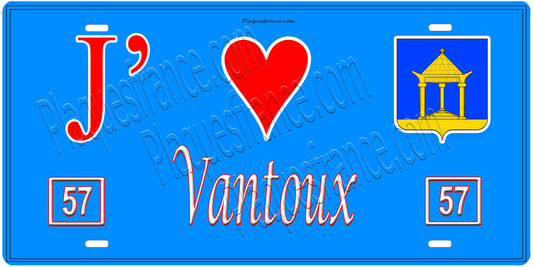 Plaque métal décorative, J'❤️Vantoux, Moselle, fond mur bleu 57