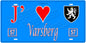 Plaque métal décorative, J'❤️ Varsberg, Moselle, fond mur bleu 57