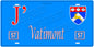 Plaque métal décorative, J'❤️ Vatimont, Moselle, fond mur bleu 57