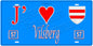 Plaque métal décorative, J'❤️Vilsberg, Moselle, fond mur bleu 57