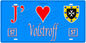 Plaque métal décorative, J'❤️Volstroff, Moselle (57)