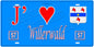 Plaque métal décorative,J'❤️Willerwald, Moselle, fond mur bleu 57,