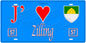 Plaque métal décorative, J'❤️Zilling, Moselle, fond mur bleu 57