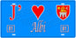 Plaque métal décorative, J' ❤️Albi, Tarn (81)