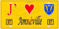 Plaque métal décorative 15 x 30 cm fond  mur jaune 57 J' ❤️Amnéville, canton Rombas 57