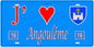 Plaque métal décorative, J' ❤️Angoulême, Charente 16