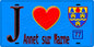 Plaque métal décorative  J' ❤️Annet-sur-Marne, Seine et Mrne (77) fond bleu