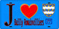 Plaque métal décorative  J' ❤️Bailly-Romainvilliers, Seine et Mrne (77) fond bleu