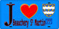 Plaque métal décorative  J' ❤️Beauchery-Saint-Martin, Seine et Mrne (77) fond bleu