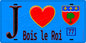 Plaque métal décorative  J' ❤️Bois-le-Roi, Seine et Marne (77) fond bleu