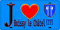 Plaque métal décorative  J' ❤️Boissy-le-Châtel, Seine et Marne (77) fond bleu
