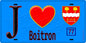 Plaque métal décorative  J' ❤️Boitron, Seine et Marne (77) fond bleu