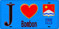 Plaque métal décorative  J' ❤️Bombon, Seine et Marne (77) fond bleu
