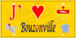 Plaque métal décorative 15 x 30 cm fond  mur jaune carte J' ❤️Bouzonville, canton Bouzonville  57