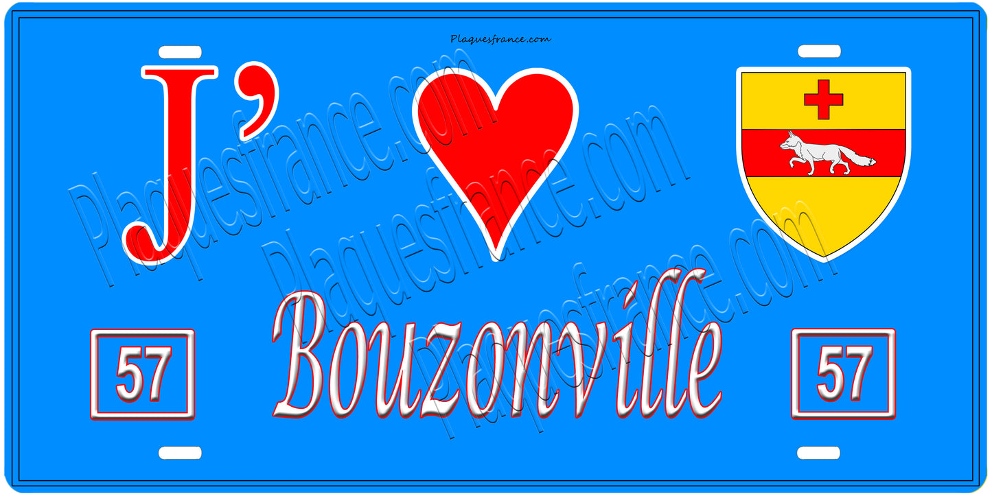 Plaque métal décorative 15 x 30 cm fond  mur bleu 57 J' ❤️Bouzonville, canton Bouzonville  57