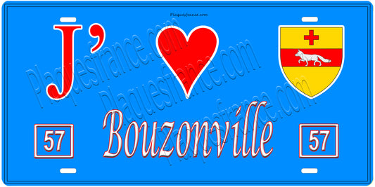 Plaque métal décorative 15 x 30 cm fond  mur bleu 57 J' ❤️Bouzonville, canton Bouzonville  57