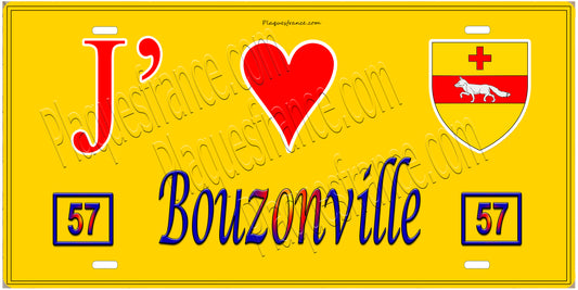 Plaque métal décorative 15 x 30 cm fond  mur jaune57 J' ❤️Bouzonville, canton Bouzonville  57