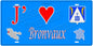 Plaque métal décorative 15 x 30 cm fond  mur bleu carte J' ❤️Bronvaux, canton Rombas 57