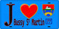 Plaque métal décorative  J' ❤️Bussy-Saint-Martin, Seine et Marne (77) fond carte