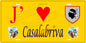 Plaque métal décorative 15 x 30 cm jaune J' ❤️ Casala Briva  canton de Taravo-Ornano Corse du Sud