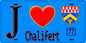 Plaque métal décorative  J' ❤️Chalifert, Seine et Marne (77) fond bleu