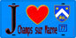Plaque métal décorative  J' ❤️Champs-sur-Marne, Seine et Marne (77) fond bleu