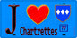 Plaque métal décorative  J' ❤️Chartrettes, Seine et Marne (77) fond bleu