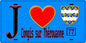 Plaque métal décorative  J' ❤️Congis-sur-Thérouanne, Seine et Marne (77) fond bleu
