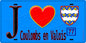 Plaque métal décorative  J' ❤️Coulombs-en-Valois, Seine et Marne (77) fond bleu