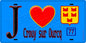Plaque métal décorative  J' ❤️Crouy-sur-Ourcq, Seine et Marne (77) fond bleu