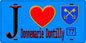 Plaque métal décorative  J' ❤️Donnemarie-Dontilly, Seine et Marne (77) fond bleu