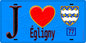 Plaque métal décorative  J' ❤️Égligny, Seine et Marne (77) fond bleu