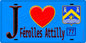 Plaque métal décorative  J' ❤️Férolles-Attilly, Seine et Marne (77) fond bleu