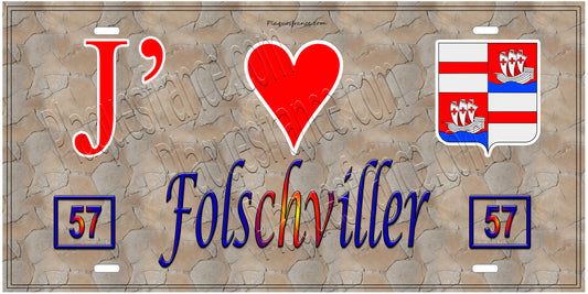 Plaque métal décorative 15 x 30 cm fond  mur antique 57 J' ❤️Folschviller, canton Saint-Avold 57