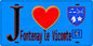 Plaque métal décorative  J' ❤️Fontenay-le-Vicomte, Essonne (91) fond bleu