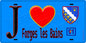 Plaque métal décorative  J' ❤️Forges-les-Bains, Essonne (91) fond bleu