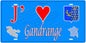 Plaque métal décorative 15 x 30 cm fond  mur bleu carte J' ❤️Gandrange, canton Hayange 57