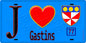 Plaque métal décorative  J' ❤️Gastins, Seine et Marne (77) fond bleu