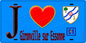 Plaque métal décorative  J' ❤️Gironville-sur-Essonne, Essonne (91) fond bleu